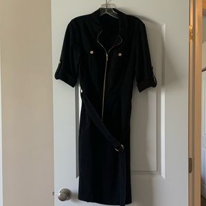 Roz & Ali black dress with gold zipper. Size 8